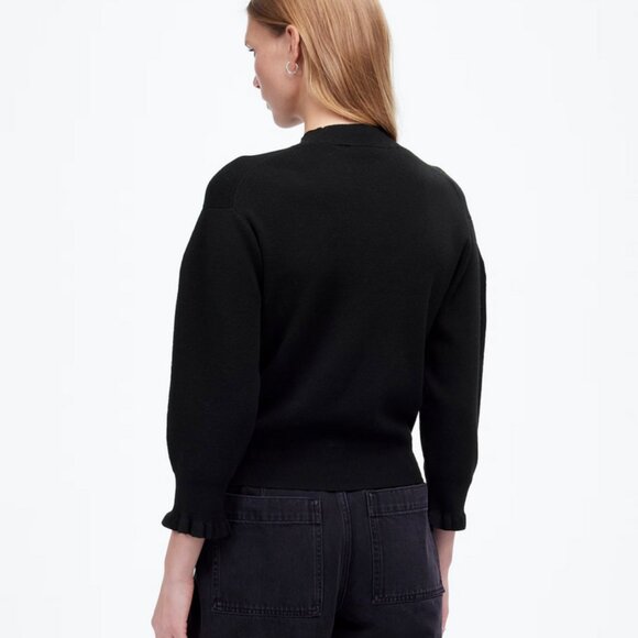 Madewell Merino Wool Ruffle Mockneck Sweater Size Small MSRP $118 New With Tags - Picture 4 of 17